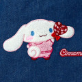 Japan Sanrio Sagara Embroidered Denim Mini Tote Bag - Cinnamoroll : Heart Candy - 4