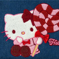 Japan Sanrio Sagara Embroidered Denim Pouch - Hello Kitty : Heart Candy - 4