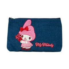 Japan Sanrio Sagara Embroidered Denim Pouch - My Melody : Heart Candy