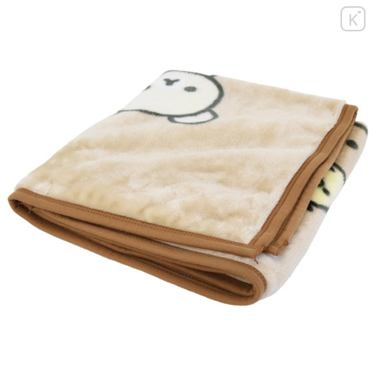 Japan San-X Flannel Lap Blanket - Rilakkuma : Light Brown - 3