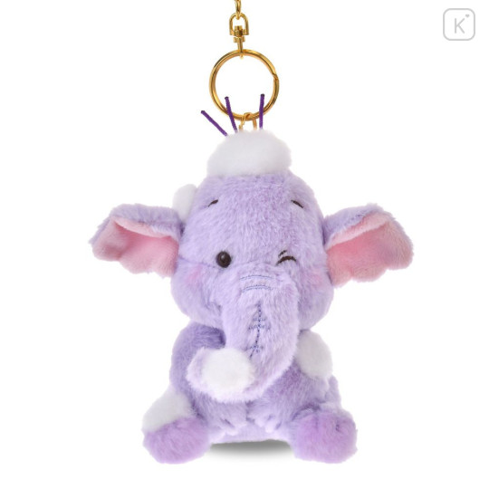 Japan Disney Store Fluffy Plush Keychain - Winnie the Pooh : White Pooh Lumpy Wink - 1