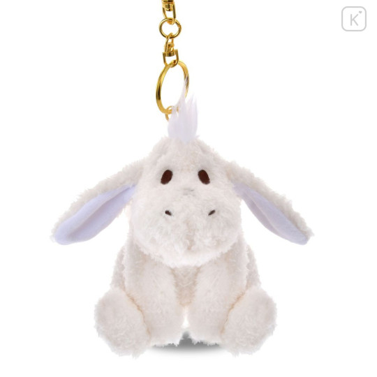 Japan Disney Store Fluffy Plush Keychain - Eeyore : White Pooh Reversible 2 Way - 2