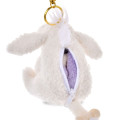 Japan Disney Store Fluffy Plush Keychain - Eeyore : White Pooh Reversible 2 Way - 6