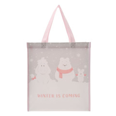 Japan Disney Store Eco Shopping Bag - Eeyore & Piglet & Pooh : White Pooh Snowman