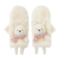 Japan Disney Store Fake Fur Mittens - Pooh : White Pooh Mascot - 2