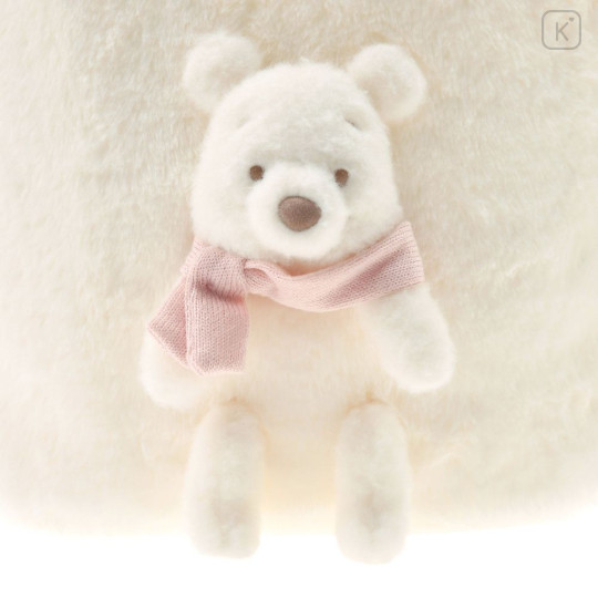 Japan Disney Store 2 Way Tote Bag - Pooh : White Pooh Mascot Fake Fur - 5