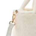 Japan Disney Store 2 Way Tote Bag - Pooh : White Pooh Mascot Fake Fur - 6