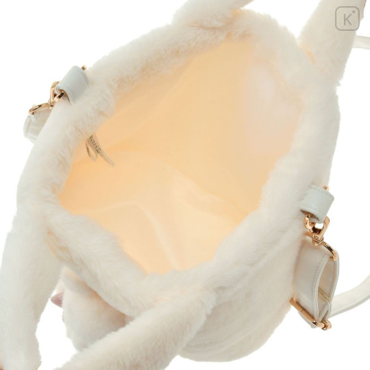Japan Disney Store 2 Way Tote Bag - Pooh : White Pooh Mascot Fake Fur - 7