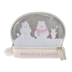 Japan Disney Store Clear Cosmetic Pouch - Eeyore & Piglet & Pooh : White Pooh 2 Tier