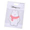 Japan Disney Store Embroidery Sticker - Pooh : White Pooh Snowman - 2