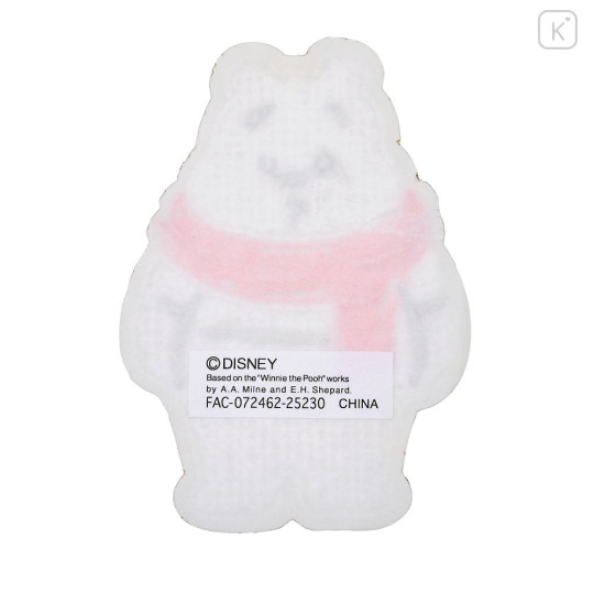 Japan Disney Store Embroidery Sticker - Pooh : White Pooh Snowman - 3