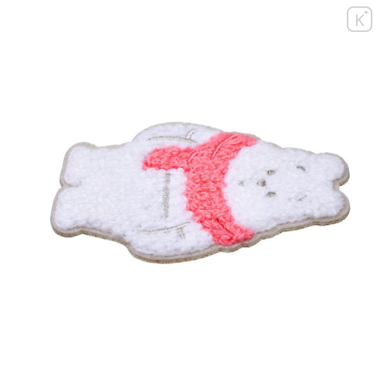 Japan Disney Store Embroidery Sticker - Pooh : White Pooh Snowman - 5