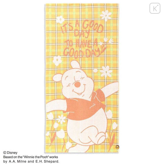 Japan Disney Gauze Bath Towel - Pooh : Happy Day - 1