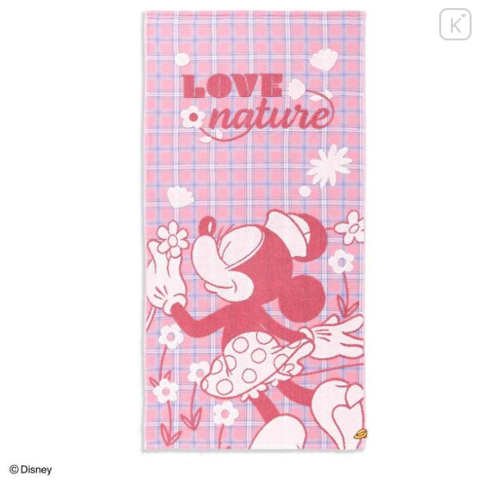Japan Disney Gauze Bath Towel - Minnie Mouse : Happy Day - 1