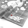 Japan Disney Gauze Towel Handkerchief - Baymax : Gingham Grey Alphabet Y - 2