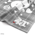 Japan Disney Gauze Towel Handkerchief - Baymax : Gingham Grey Alphabet T - 2