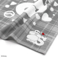 Japan Disney Gauze Towel Handkerchief - Baymax : Gingham Grey Alphabet S - 2