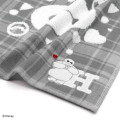 Japan Disney Gauze Towel Handkerchief - Baymax : Gingham Grey Alphabet H - 2