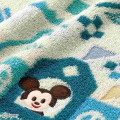 Japan Disney Bib - Mickey : Kidea Tekuteku Museum Turquoise - 2