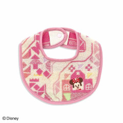 Japan Disney Bib - Minnie : Kidea Tekuteku Museum Pink
