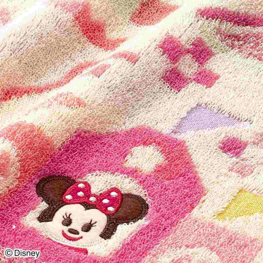 Japan Disney Bib - Minnie : Kidea Tekuteku Museum Pink - 2