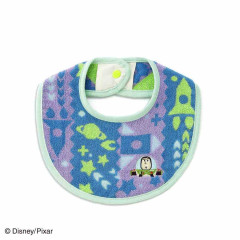 Japan Disney Bib - Buzz Lightyear : Kidea Tekuteku Museum Blue Green