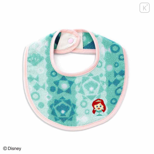 Japan Disney Bib - Ariel : Kidea Tekuteku Museum Turquoise - 1
