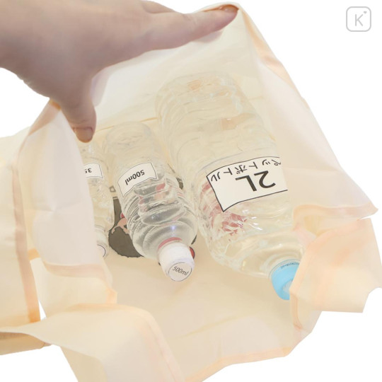 Japan Monchhichi Eco Shopping Bag & Mascot Pouch - Beige Love - 3