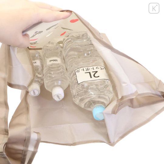 Japan Monchhichi Eco Shopping Bag & Mascot Pouch - Brown Love - 3