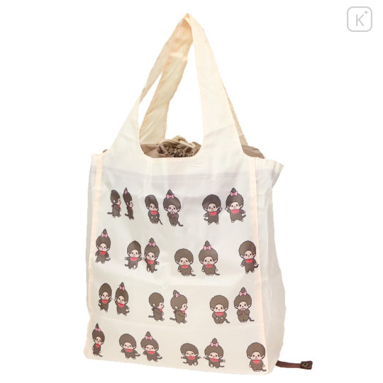 Japan Monchhichi Eco Shopping Bag & Bottom Plate - Beige - 1