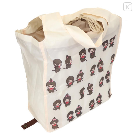 Japan Monchhichi Eco Shopping Bag & Bottom Plate - Beige - 2