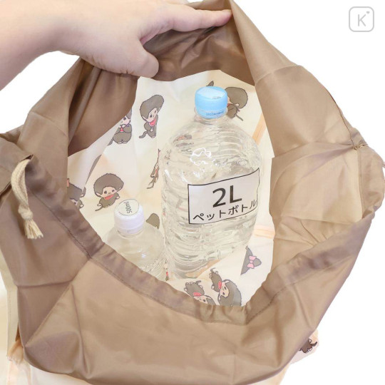 Japan Monchhichi Eco Shopping Bag & Bottom Plate - Beige - 3