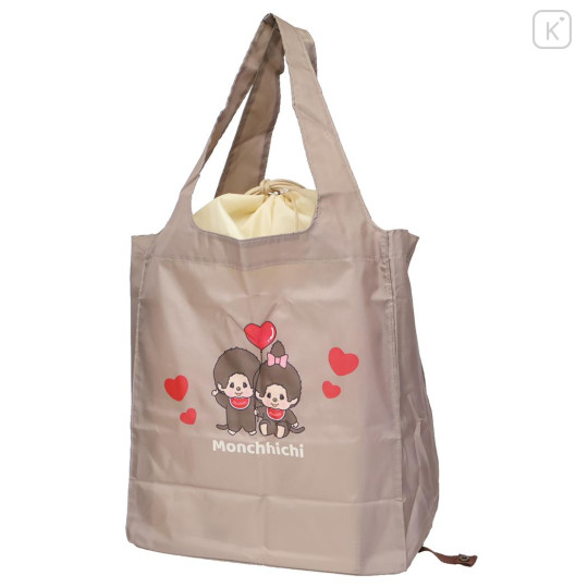 Japan Monchhichi Eco Shopping Bag & Bottom Plate - Brown Love - 1
