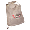 Japan Monchhichi Eco Shopping Bag & Bottom Plate - Brown Love - 2