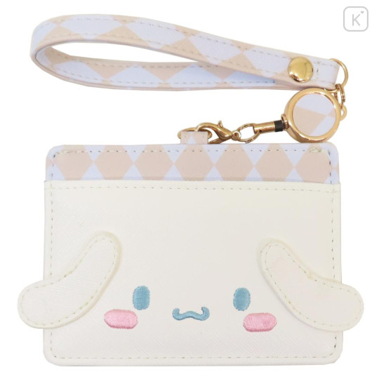 Japan Sanrio Pass Case Card Holder & Reel - Cinnamoroll : Face - 1