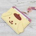 Japan Sanrio Pass Case Card Holder & Reel - Pompompurin : Face Yellow Brown - 3
