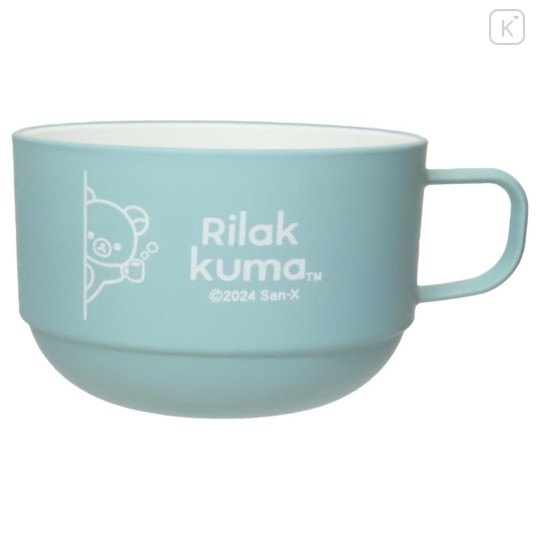 Japan San-X Soup Cup - Rilakkuma : Turquoise White - 1