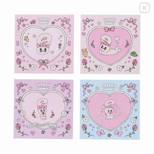 Japan Esther Bunny Square Memo Pad - Garden Pink - 3