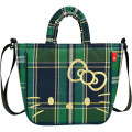 Japan Sanrio Rootote Baby Roo Shoulder Crossbody Bag - Hello Kitty : Tartan Green - 1