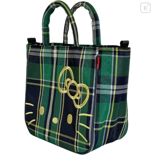Japan Sanrio Rootote Small Shoulder Crossbody Bag - Hello Kitty : Tartan Navy - 7