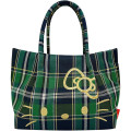 Japan Sanrio Rootote Deli Tote Bag - Hello Kitty : Tartan Green - 1
