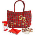 Japan Sanrio Rootote Deli Tote Bag - Hello Kitty : Tartan Green - 7