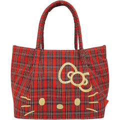 Japan Sanrio Rootote Deli Tote Bag - Hello Kitty : Tartan Red