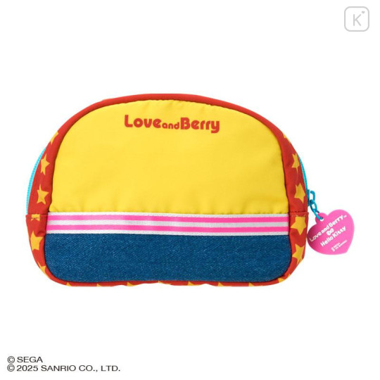 Japan Sanrio Original Round Cosmetic Pouch - Hello Kitty : Oshare Majo Love and Berry - 2