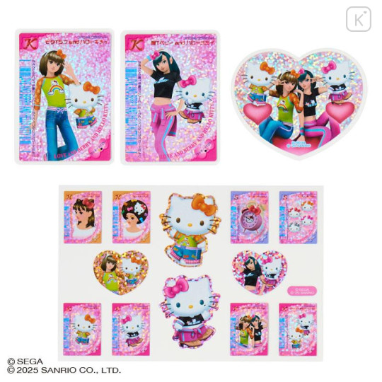 Japan Sanrio Original Sticker Set - Hello Kitty & Hello Mimmy : Oshare Majo Love and Berry Sparkling Hologram - 2