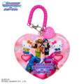 Japan Sanrio Original Pass Case Card Holder & Coil Spring Strap - Hello Kitty & Hello Mimmy : Oshare Majo Love and Berry Heart - 1