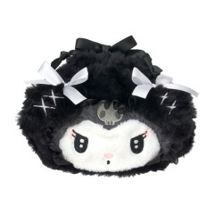 Japan Sanrio Plush Drawstring Bag - Kuromi : Moonlit Midnight