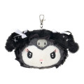 Japan Sanrio Face Pass Case with Reel - Kuromi : Moonlit Midnight - 1