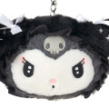 Japan Sanrio Face Pass Case with Reel - Kuromi : Moonlit Midnight - 4
