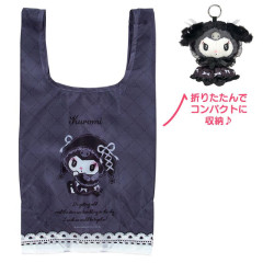 Japan Sanrio Eco Shopping Bag & Mascot Pouch - Kuromi : Moonlit Midnight
